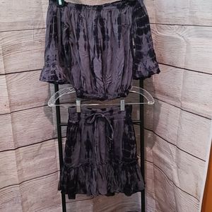 TYE DYE OFF SHOULDER TOP/SKORT BOTTOMS NWT